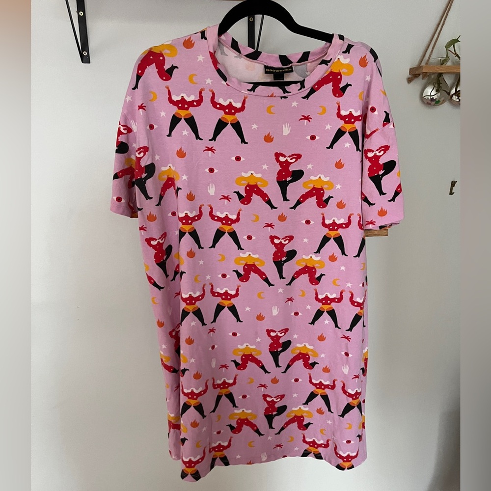 Nooworks Star Girl Tee Tshirt Dress Pink good condition oversized